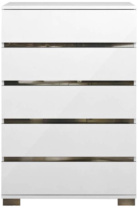 Icon 36" Wide Gloss White Wood 5-Drawer High Accent Chest