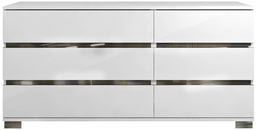 Icon 68 1/2" Wide Gloss White Wood 6-Drawer Double Dresser