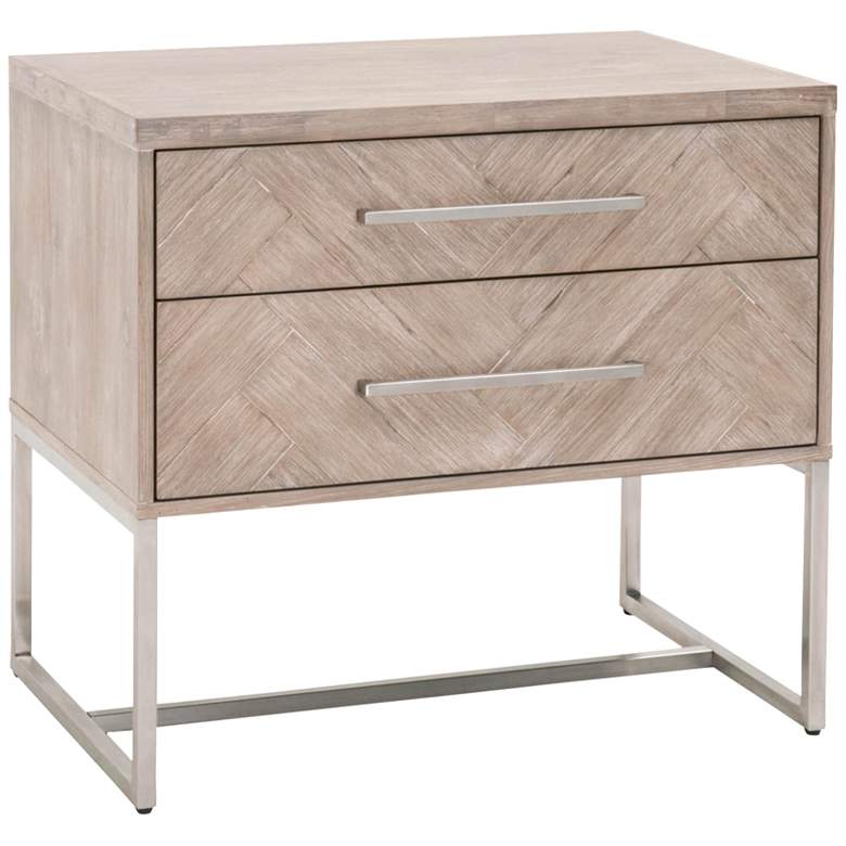 Mosaic 29 1/2&quot; Wide Natural Gray Wood 2-Drawer Nightstand