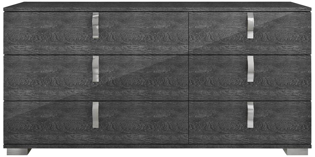 Noble 68 1/2" Wide Gloss Gray Wood 6-Drawer Double Dresser