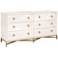 Strand 68" Wide White Faux Shagreen 6-Drawer Double Dresser