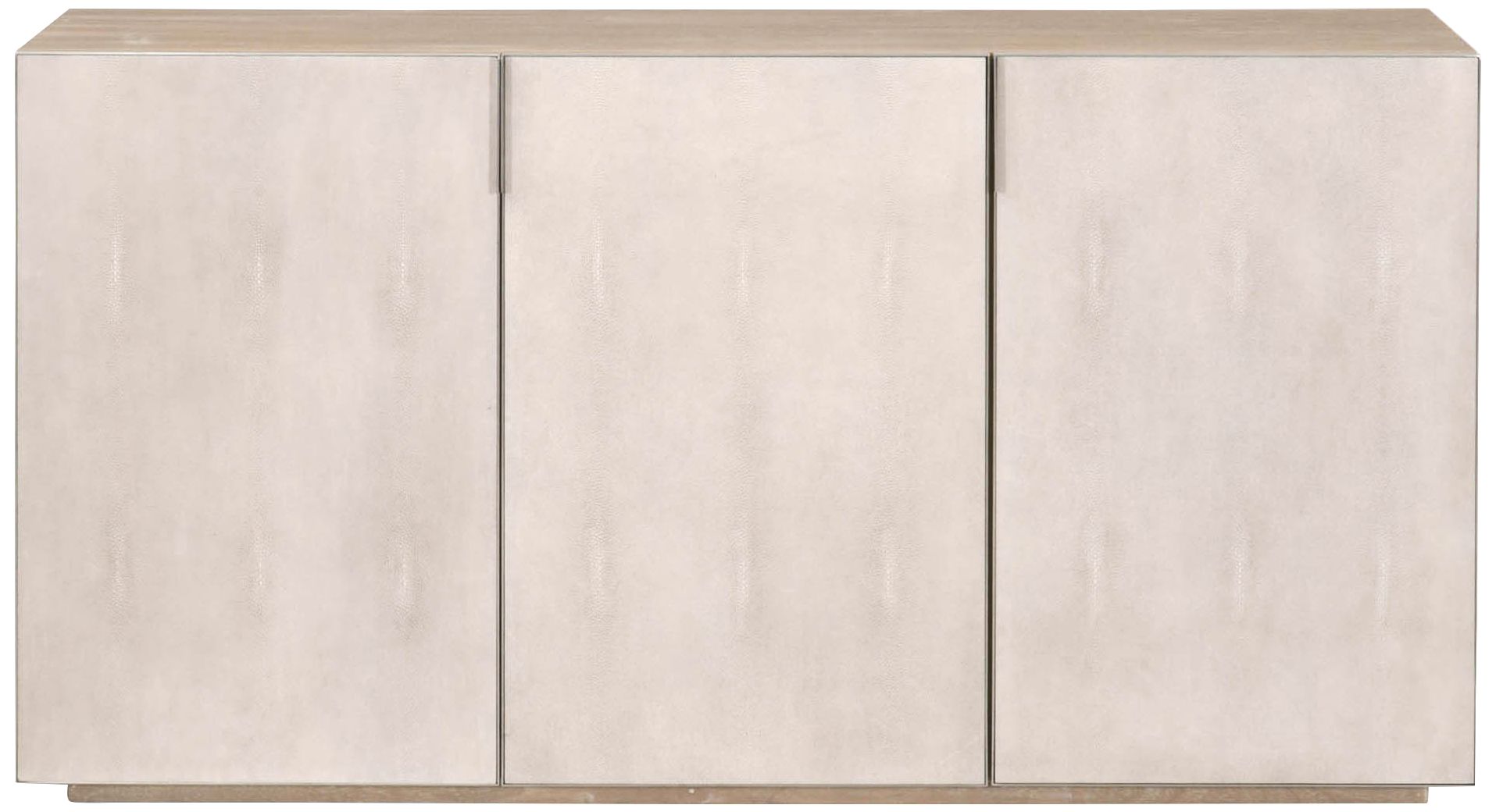 Alina 63" Wide White and Natural Gray 3-Door Media Sideboard