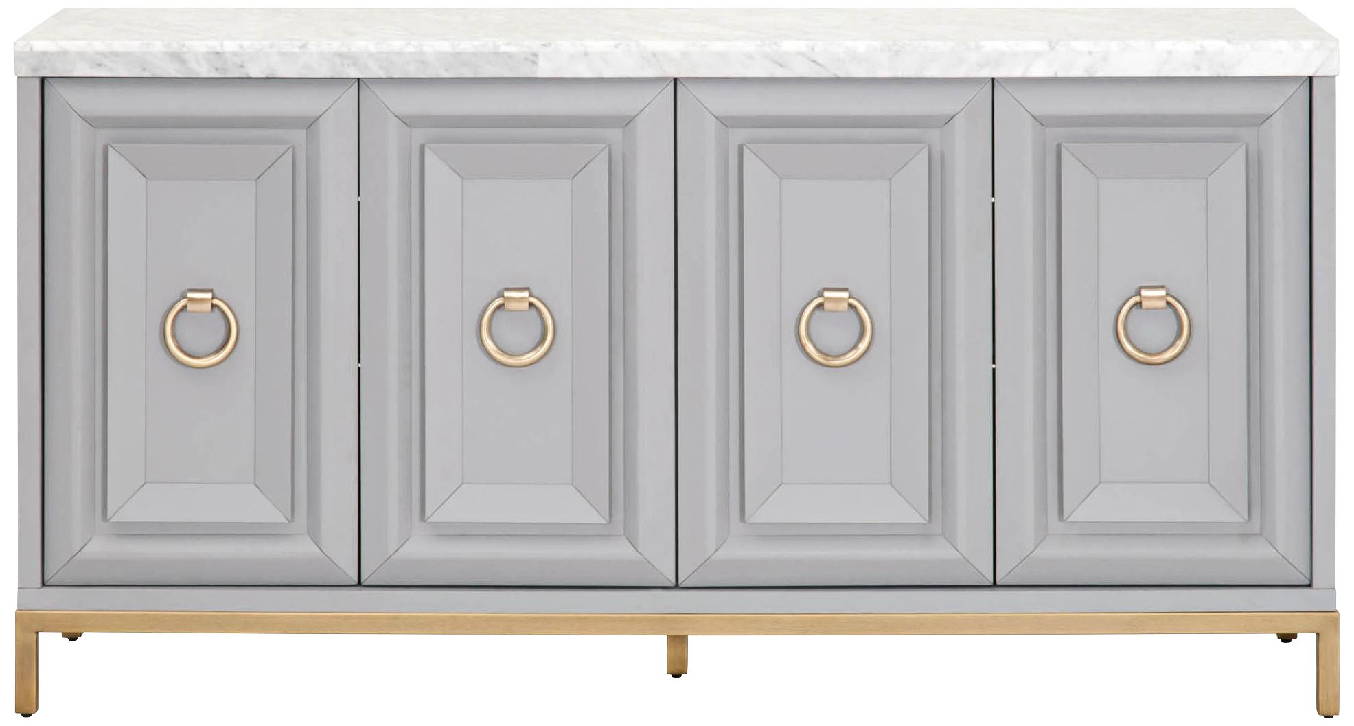 Azure 71" Wide Dove Gray Wood 4-Door Media Sideboard