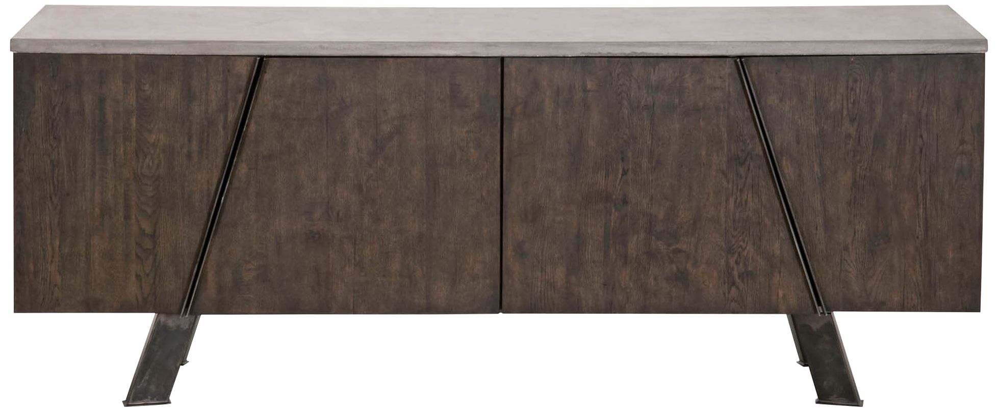 Industry 79" Wide Whiskey Wood 4-Door Media Sideboard