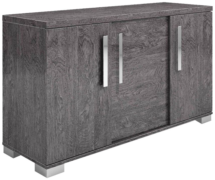 Noble 59" Wide High Gloss Gray Sliding Door Sideboard