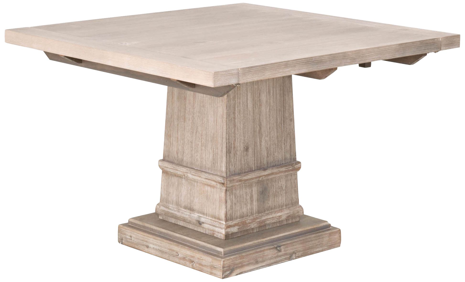 Hudson 64" Wide Natural Gray Square Extendable Dining Table