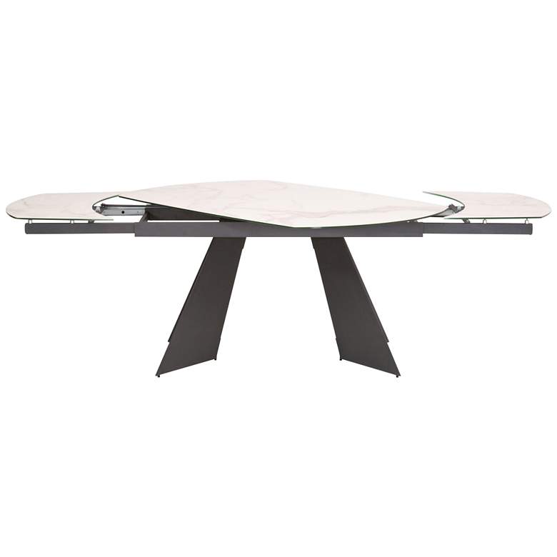 Torque 94 1/2&quot;W Dark Gray and White Extendable Dining Table