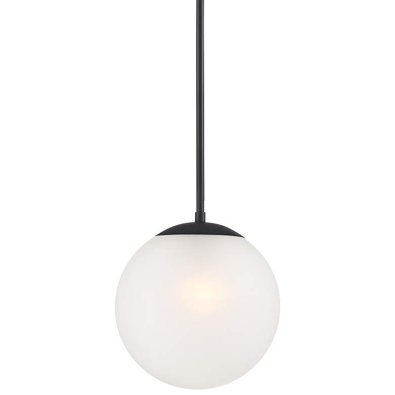 Image 2 Ciana 10" Wide Black and Frosted Globe Glass Mini Pendant