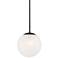 Ciana 10" Wide Black and Frosted Globe Glass Mini Pendant
