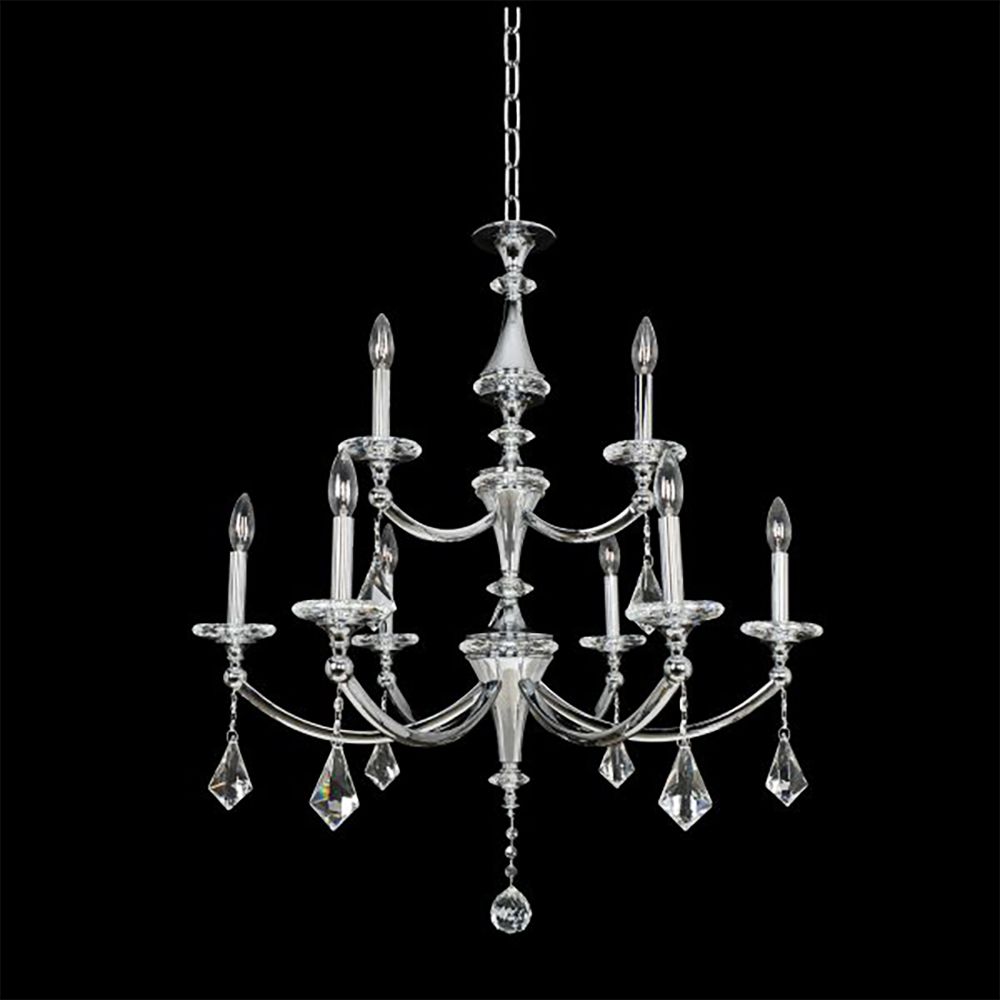 Allegri Floridia 30.5" Wide Chrome 9-Light 2-Tier Chandelier