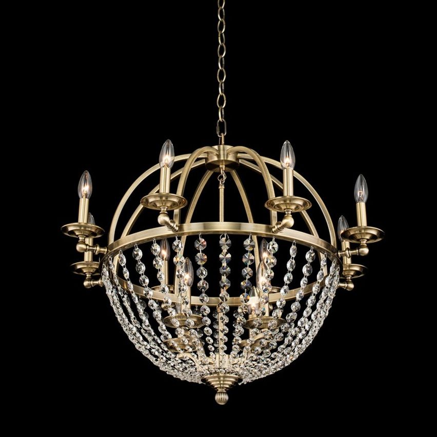 Allegri Pendolo 30"W Gold 12-Light Orb Crystal Chandelier