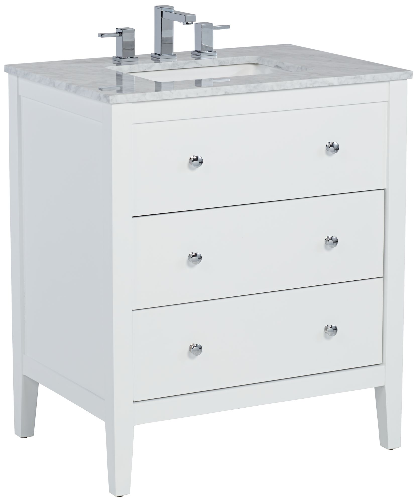 Conna 30" Wide 2-Drawer White Single Sink Vanity