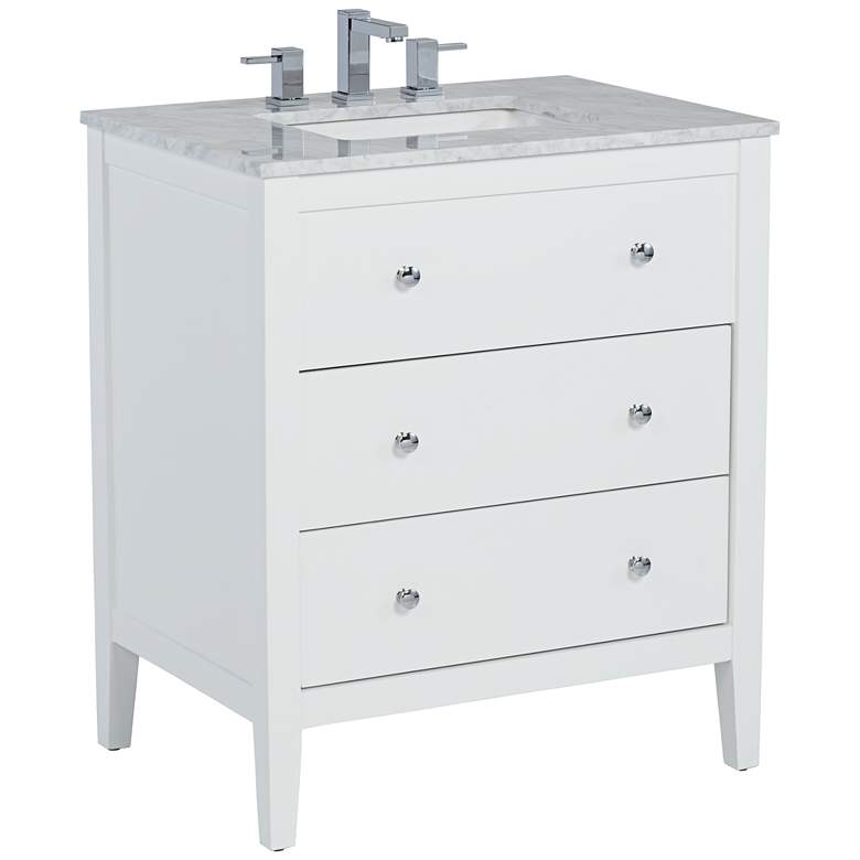 Conna 30&quot; Wide 2-Drawer White Single Sink Vanity