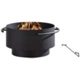 Brooks 24&quot; Wide Black Round Wood Burning Outdoor Fire Pit