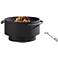 Brooks 24" Wide Black Round Wood Burning Outdoor Fire Pit