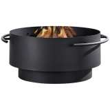Brooks 28&quot; Wide Black Round Wood Burning Outdoor Fire Pit