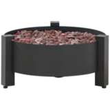 Paisley 31 1/2&quot;W Dark Charcoal Round Outdoor Gas Fire Pit