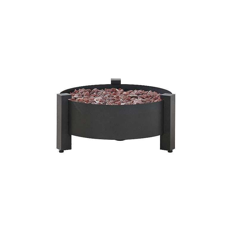 Image 2 Paisley 31 1/2"W Dark Charcoal Round Outdoor Gas Fire Pit