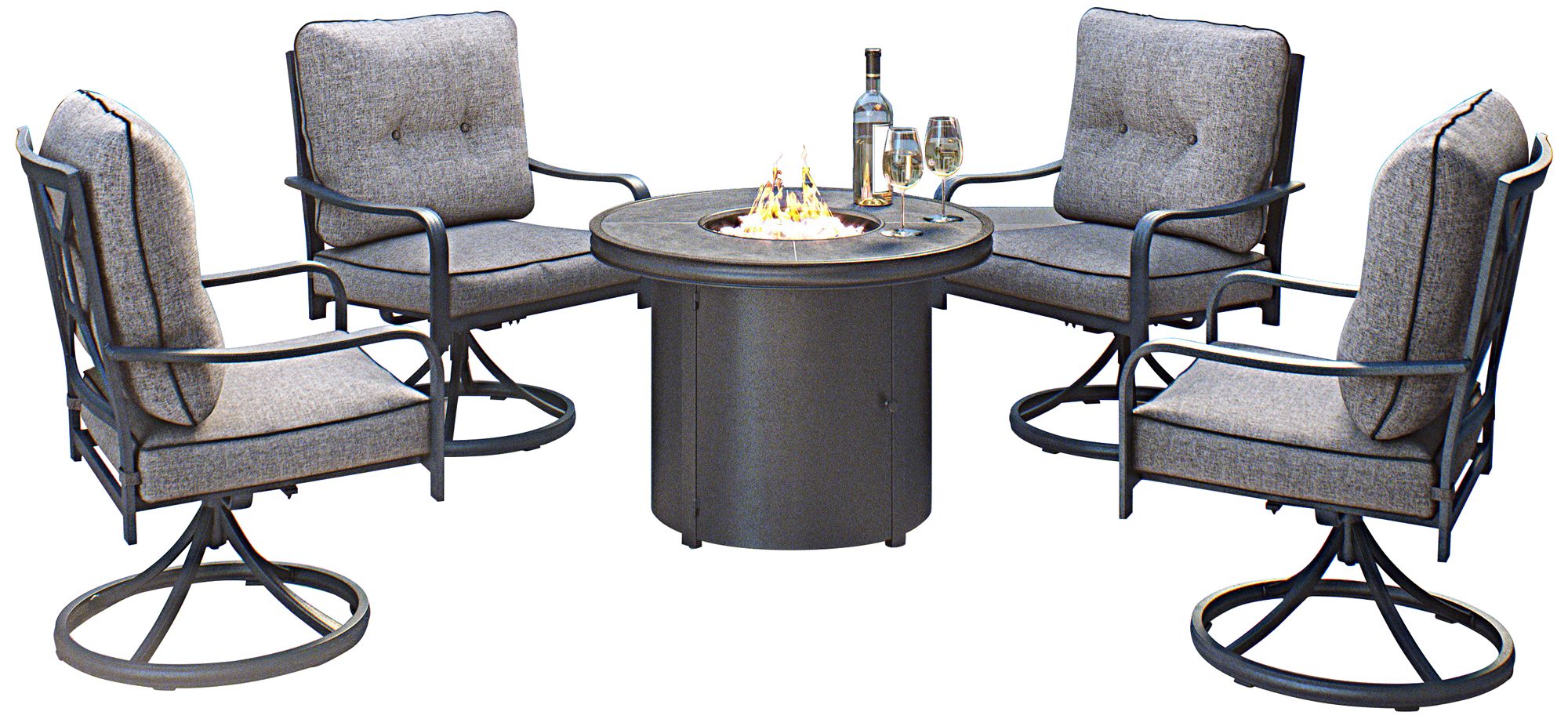Davenport Gray 5-Piece Outdoor Fire Pit Conversation Set