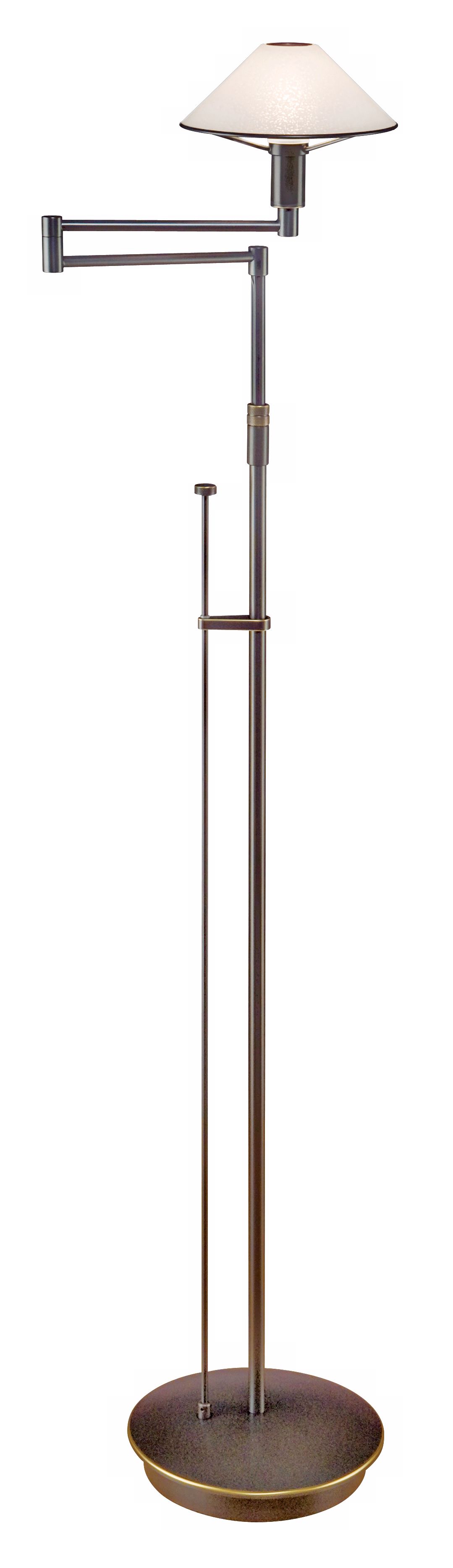 Holtkoetter Bronze Satin White Glass Swing Arm Floor Lamp