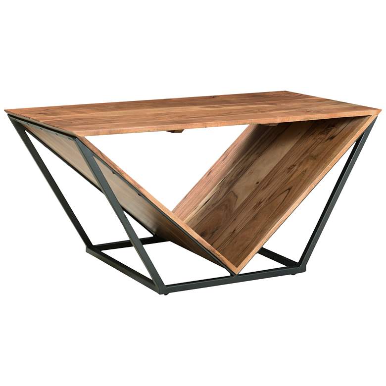 Rafters 29&quot; Wide Natural Wood and Iron Cocktail Table