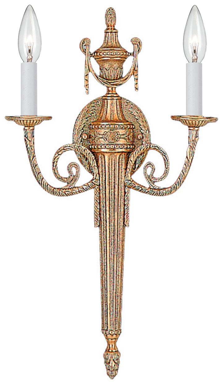 Rope Tassel 20" High Brass 2-Light Traditional Wall Sconce