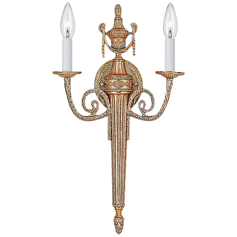 Rope Tassel 20&quot; High Brass 2-Light Traditional Wall Sconce