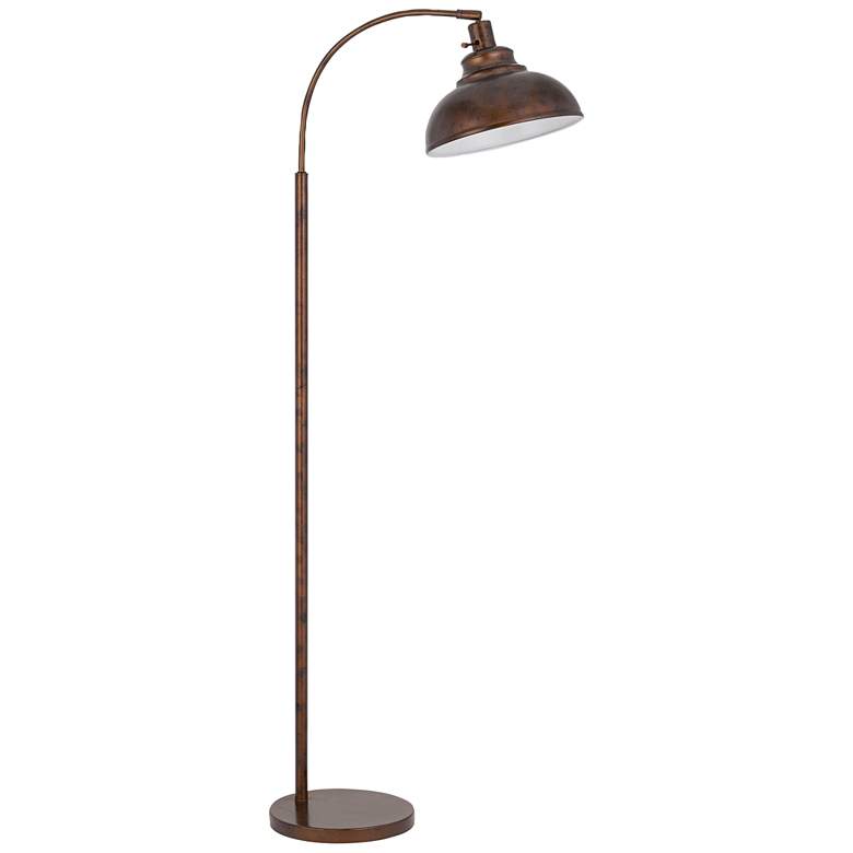 Image 2 Dijon Rust Adjustable Arc Floor Lamp with Weight Base