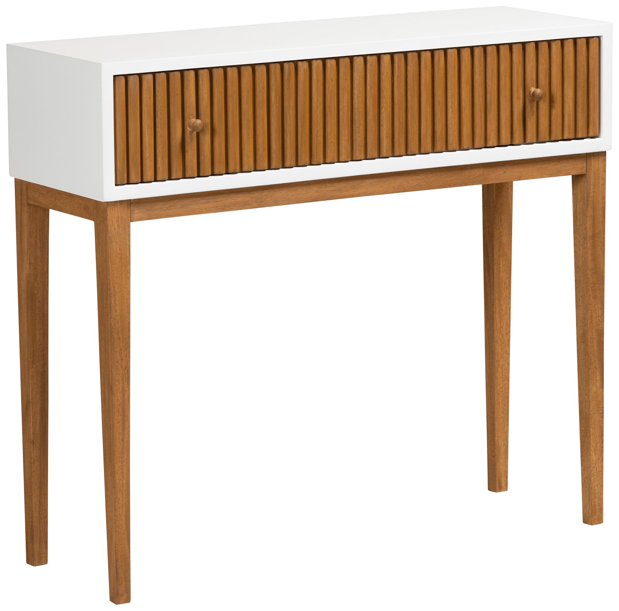 Odile 35 1/2"W Natural Brown White 1-Drawer Console Table