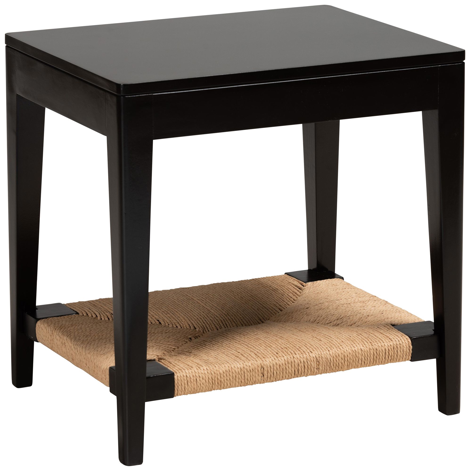 Freya 19 3/4" Wide Black Wood Rectangular End Table