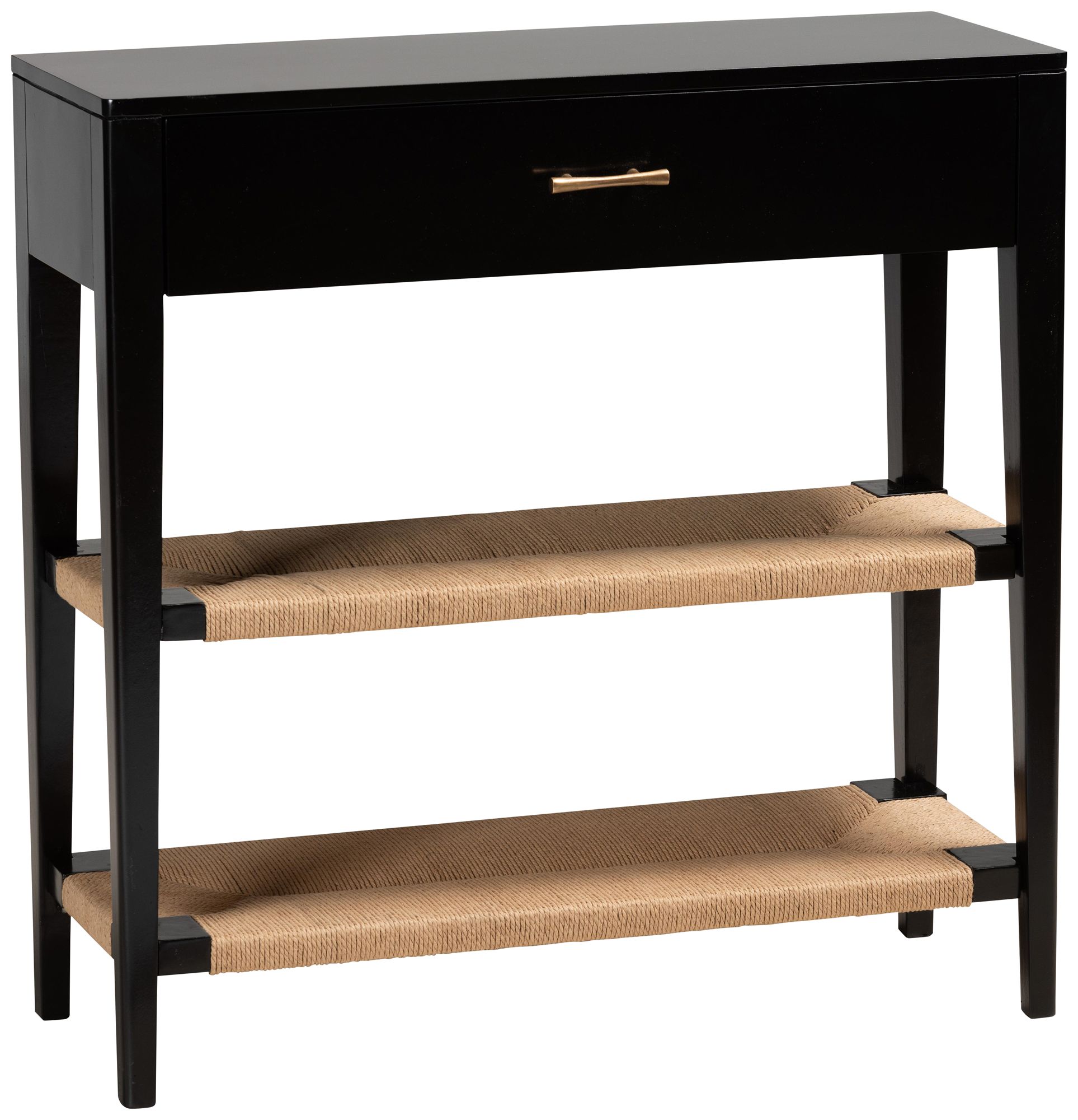 Freya 31 1/2" Wide Black Wood Rectangular 1-Drawer Console Table