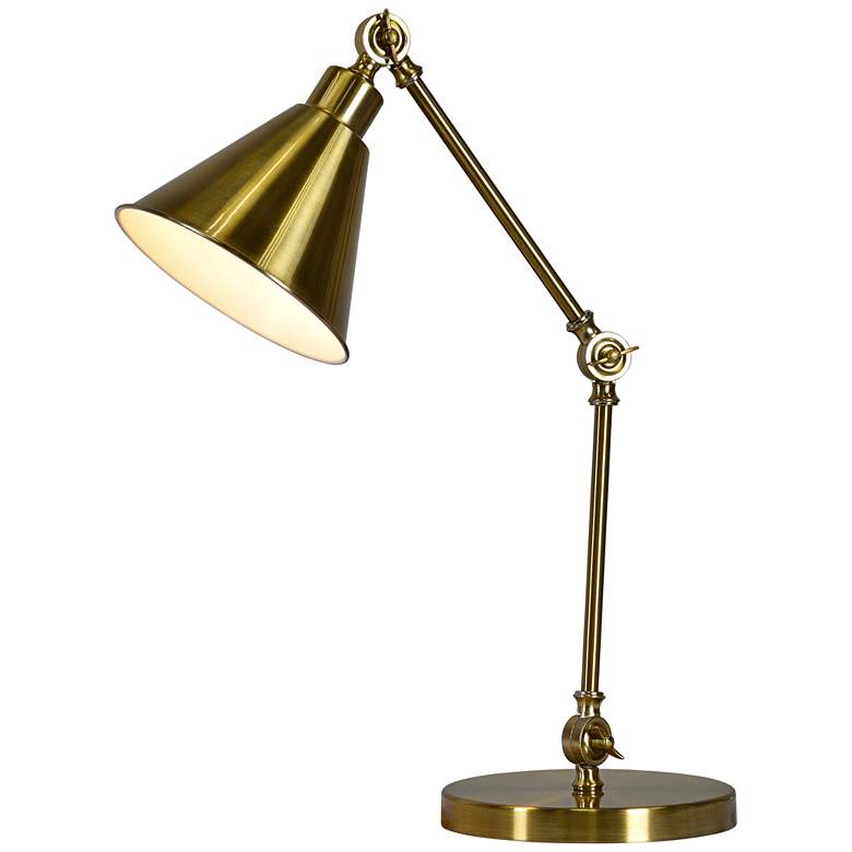 Image 1 Faith Antique Brass Adjustable Metal Desk Lamp