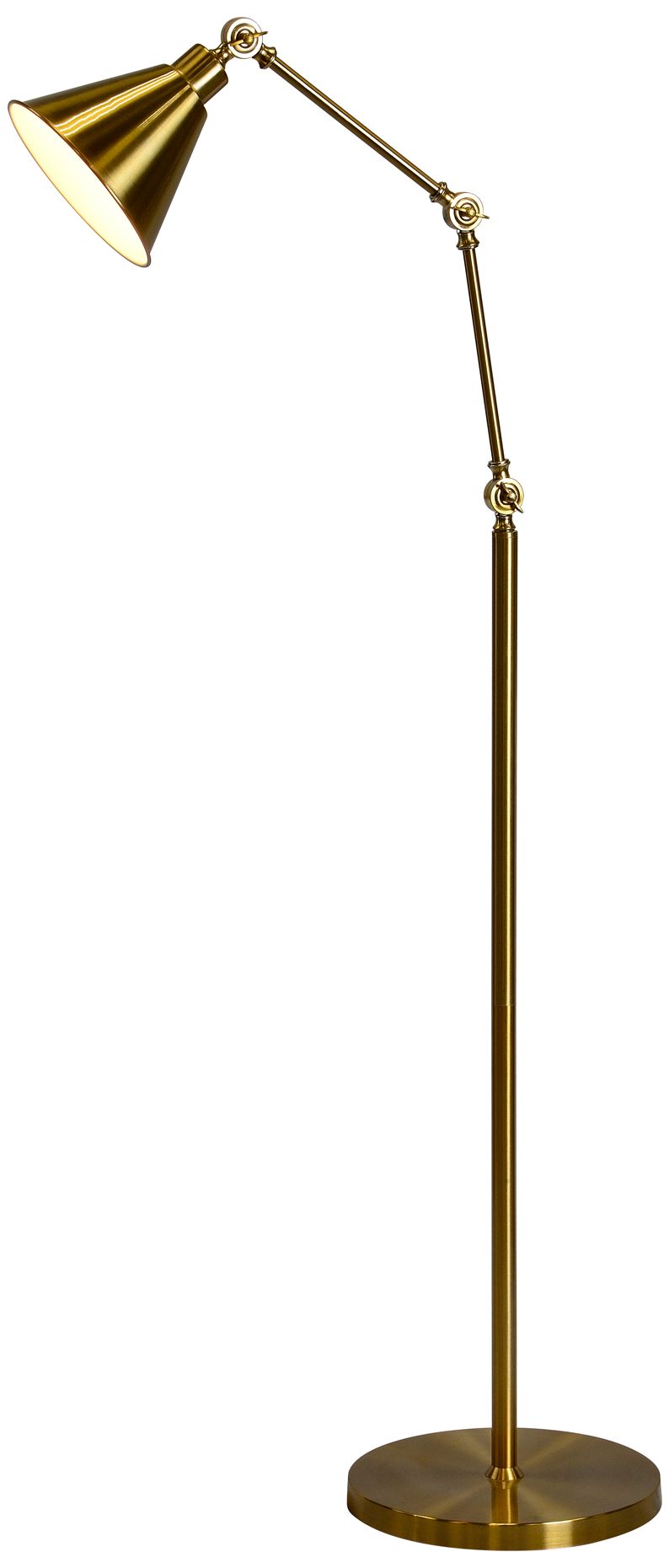 Forty West Tim Antique Brass Adjustable Metal Floor Lamp