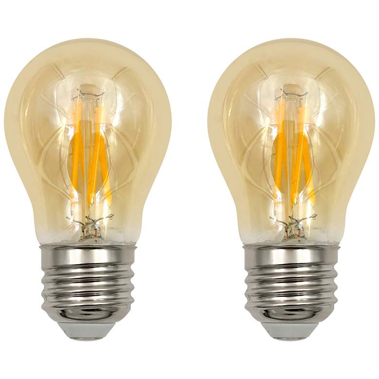 75W Equivalent Amber 8W LED Dimmable Standard A15 2-Pack