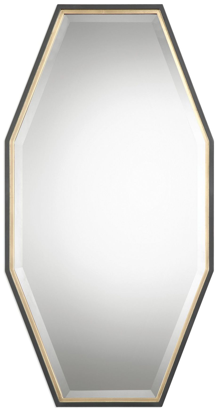 Uttermost Savion Espresso and Gold 24" x 46" Wall Mirror