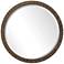 Wayde Distressed Metallic Gold Wood 30" Round Wall Mirror