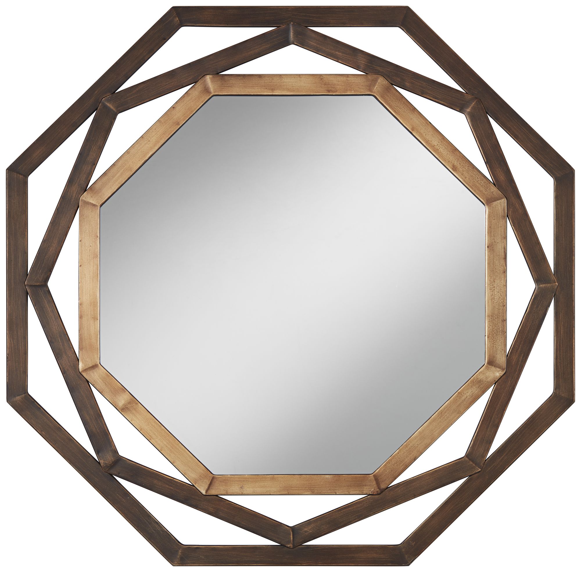 Uttermost TwoTone Bronze 32" Openwork Octagonal Wall Mirror 87M37