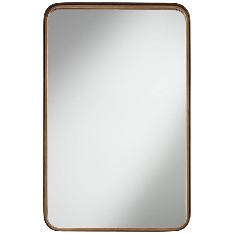 Uttermost Gold Black 24&quot; x 38&quot; Rounded Edge Wall Mirror
