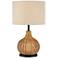 Lite Source Paige Woven Rattan Table Lamp with Night Light