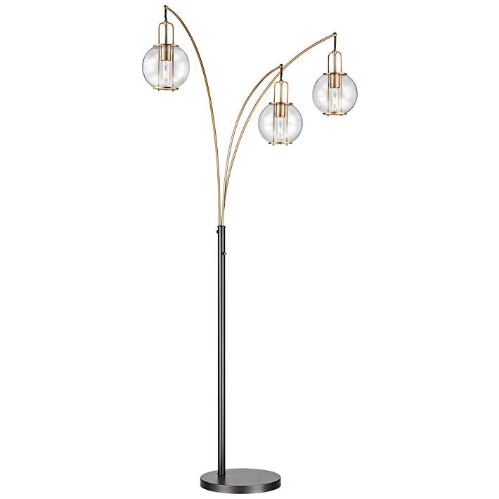 Lite Source Kaira Black And Gold 3, 3 Light Crystal Arch Floor Lamp