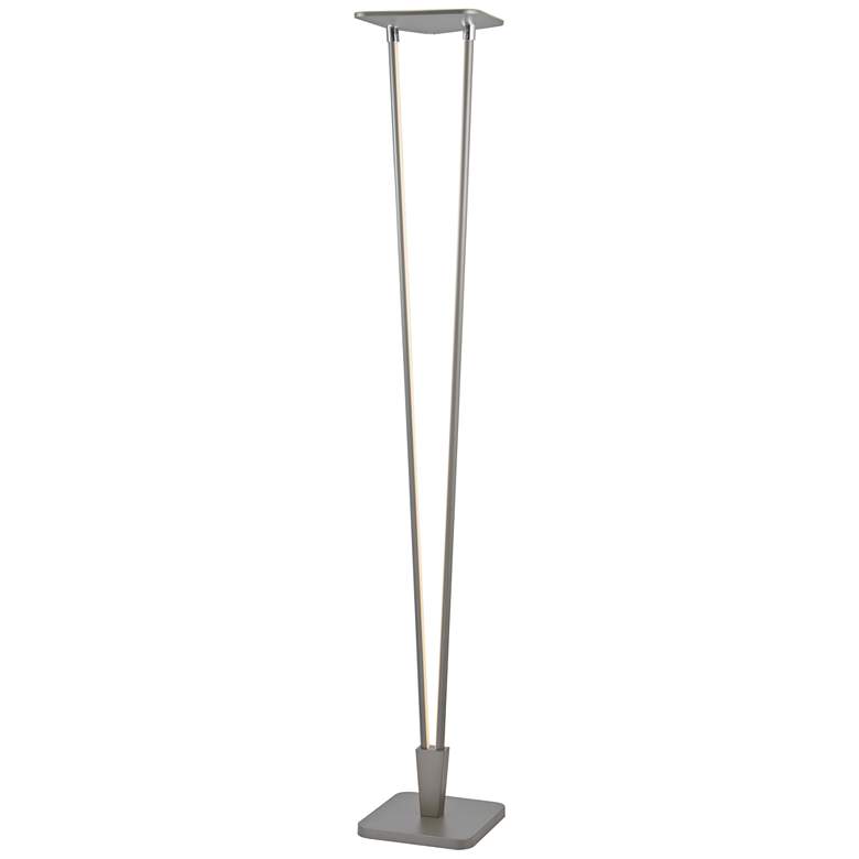Image 1 Russo Silver LED Torchiere Floor Lamp with Night Light