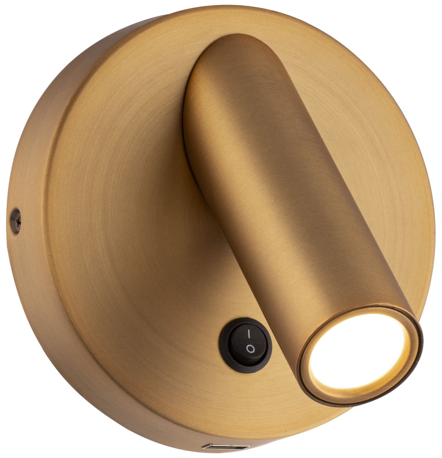 Modern Forms Aspire Aged Brass Led Wall Lamp With Usb Port In Brown