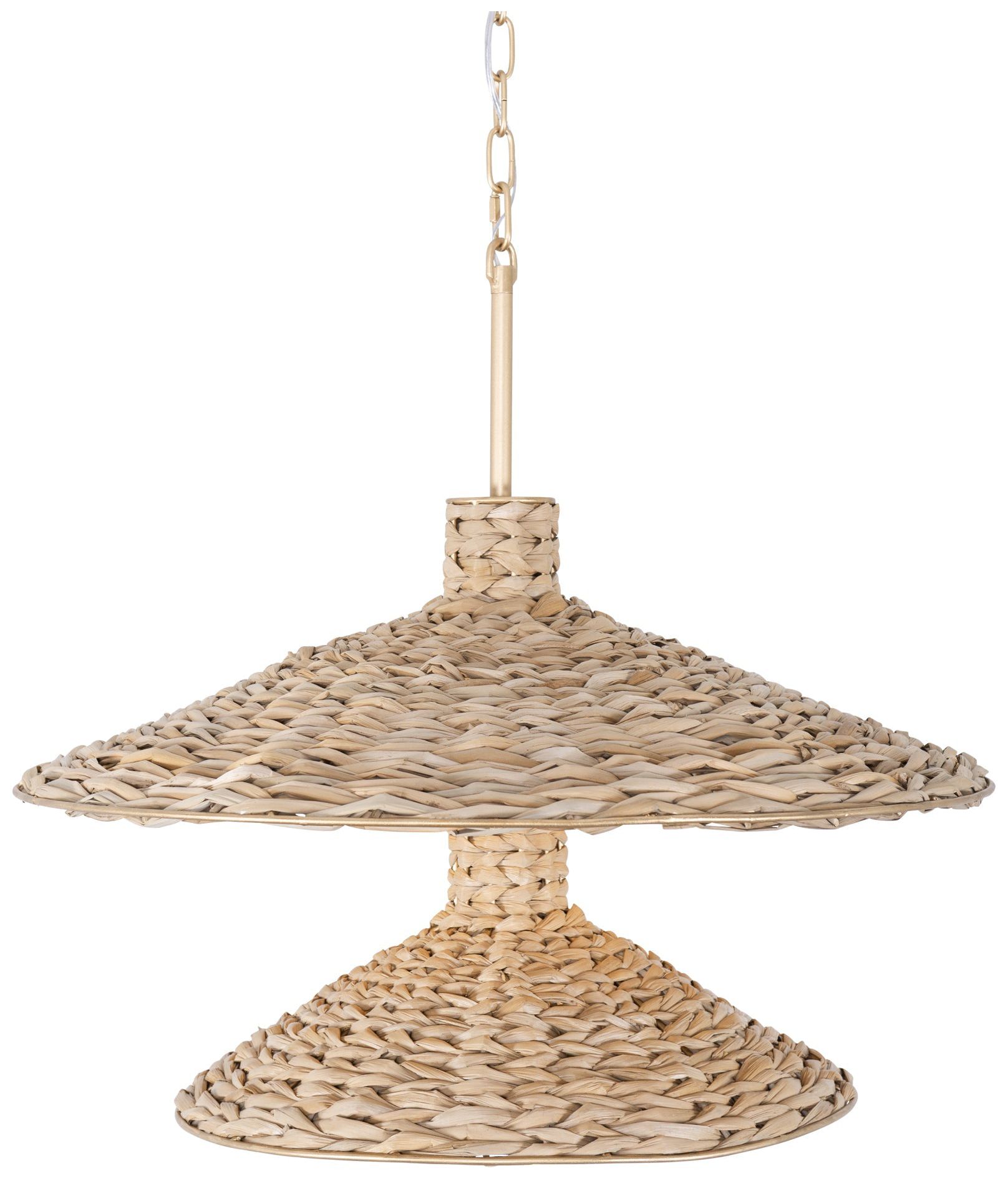 Varaluz Hilton Head 9-lt 2-tier Pendant - French Gold/natural Seagrass