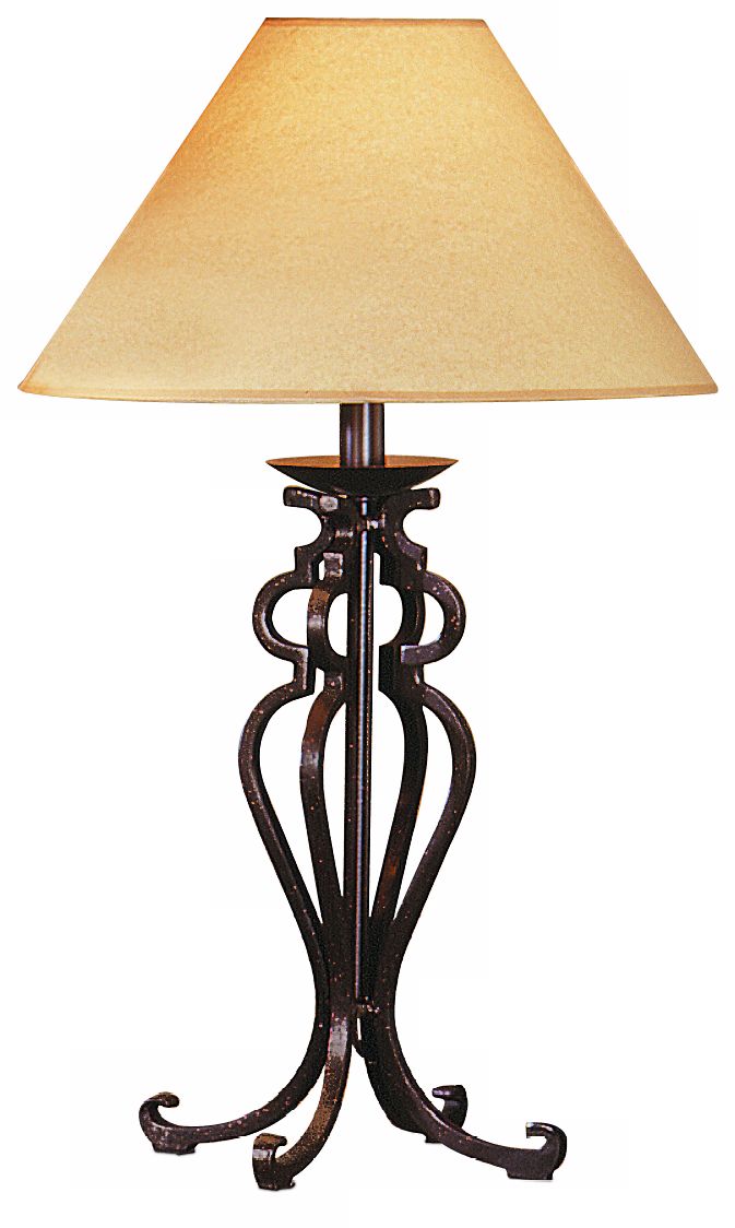 Scroll Rustic Wrought Iron Table Lamp 