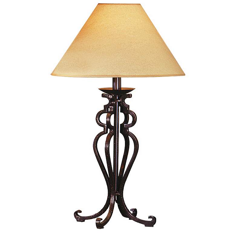 Open Scroll Rustic Wrought Iron Table Lamp - #88553 ...