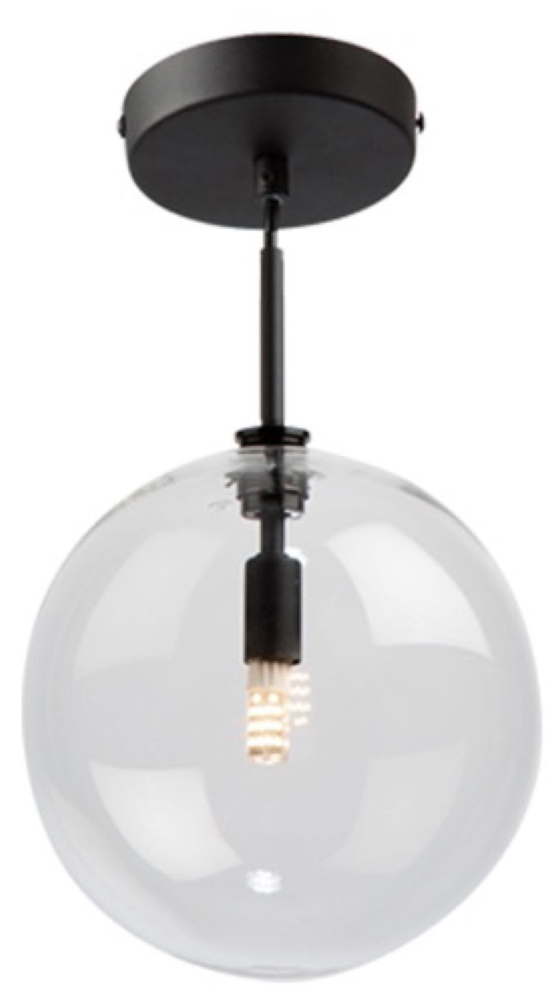 Artcraft Pinpoint 1 Light Semi-flush Mount Black