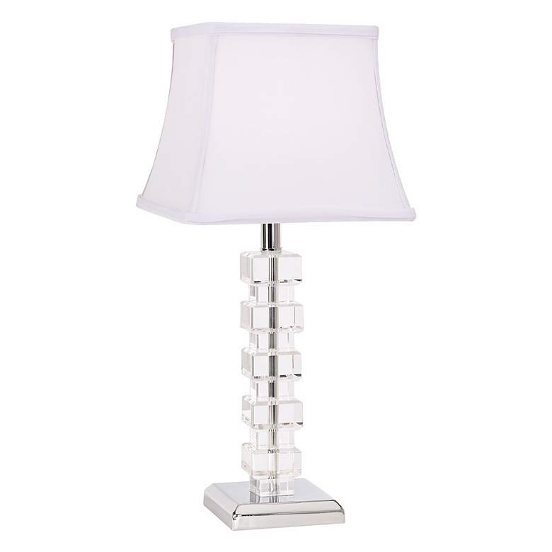 Regency Stacked Crystal Cube Column Table Lamp