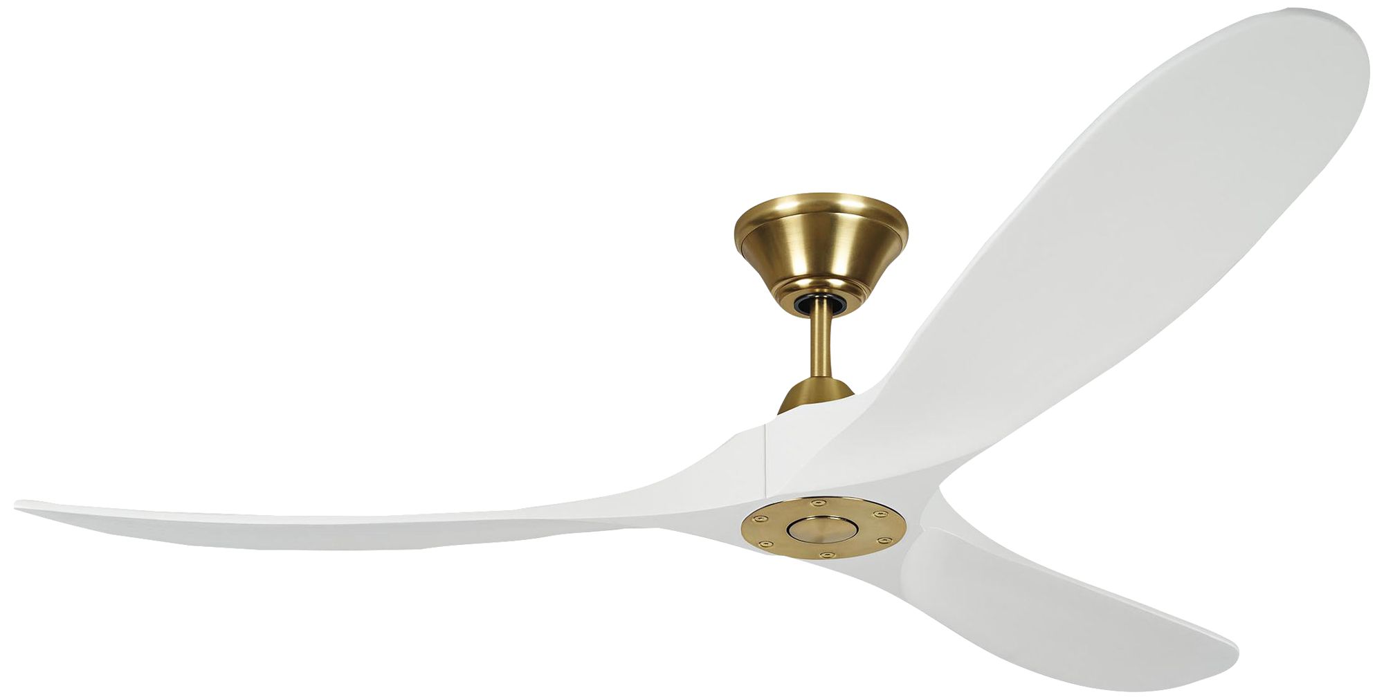 60" Monte Carlo Maverick II Burnished Brass Matte White Ceiling Fan