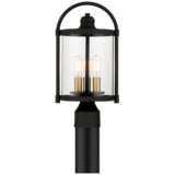 Avani 15 3/4&quot; High Black and Brass Outdoor Post Light