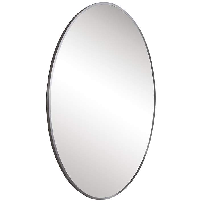 Oval Wall Mirror 88a97 Lamps Plus, 24 Round Mirror Brushed Nickel